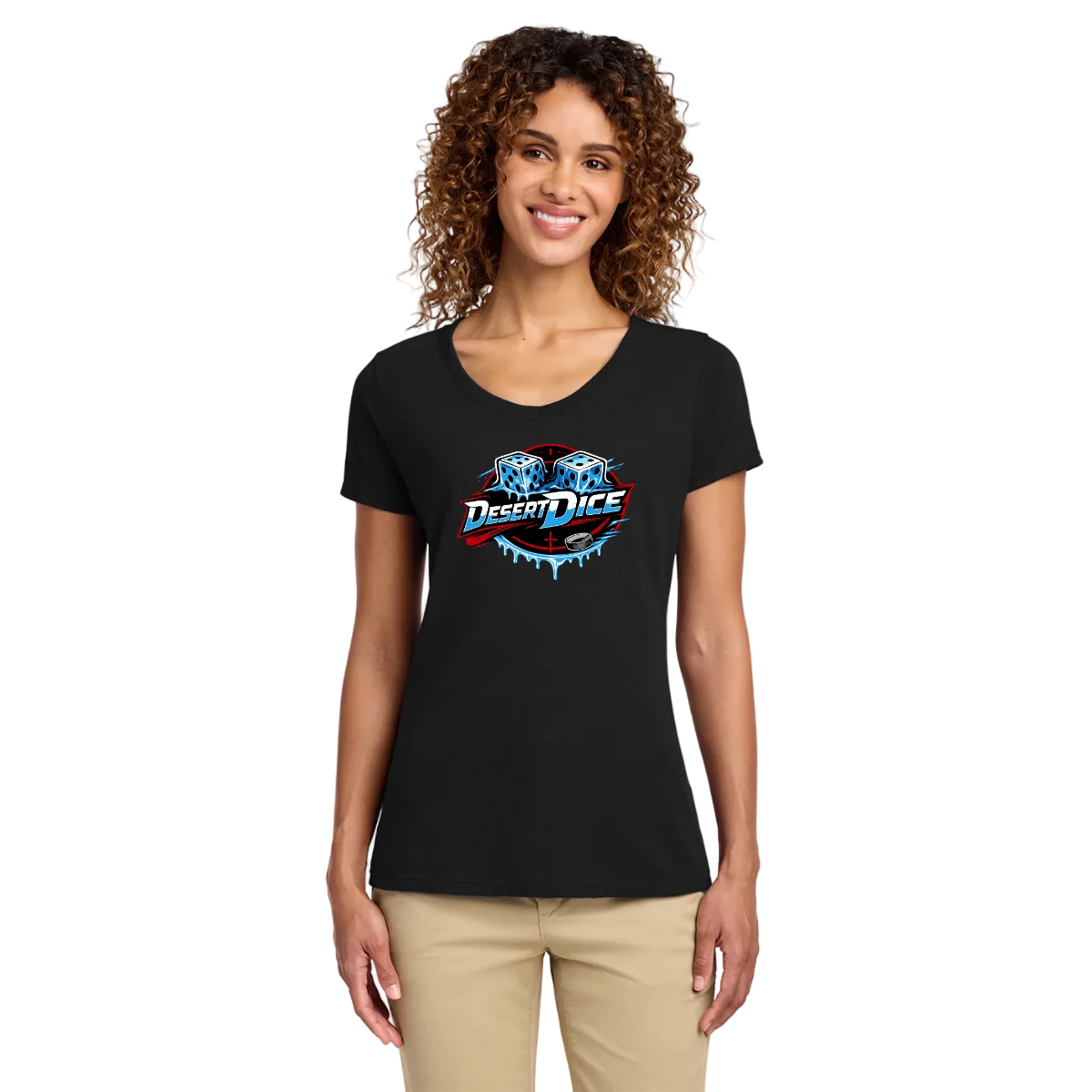 Desert Dice Port & Co™ Women's Fan Favorite™ V-Neck Tee