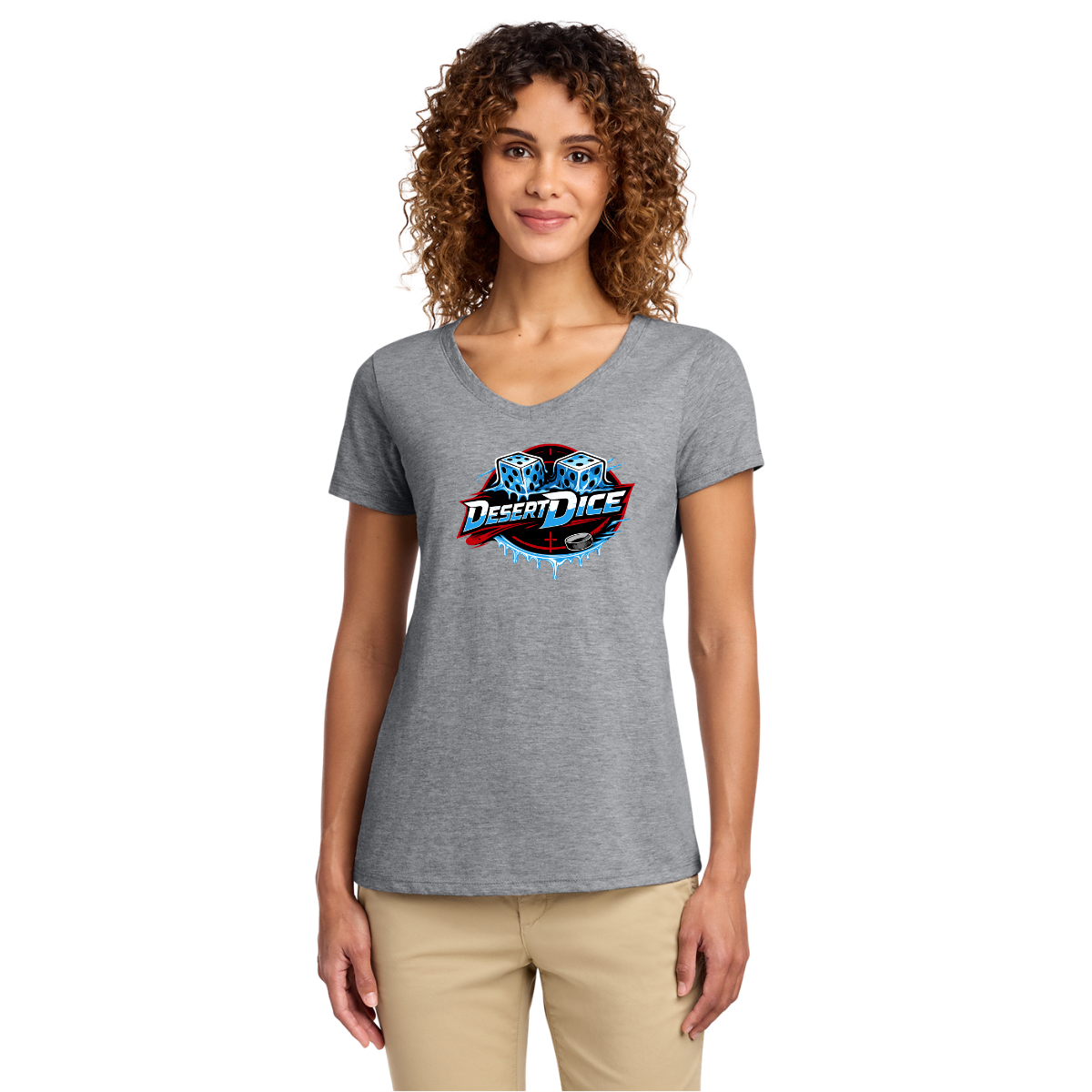 Desert Dice Port & Co™ Women's Fan Favorite™ V-Neck Tee